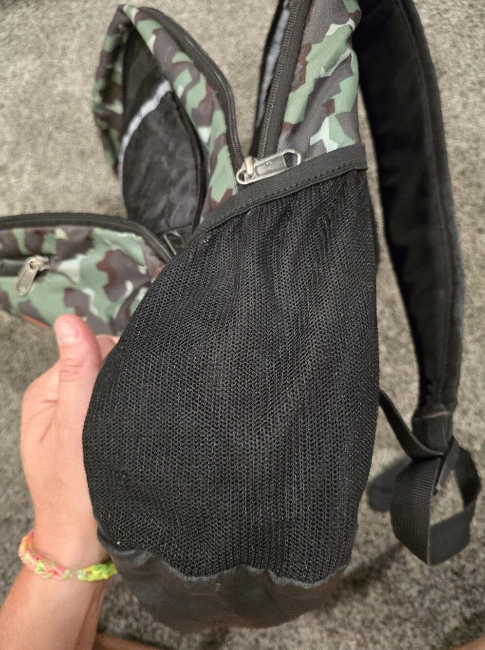 Under Armour Green Camo Backpack with Orange Logo
